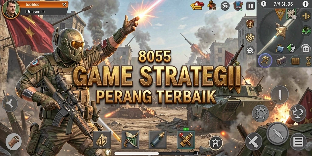 Tangkapan layar utama 8055 menunjukkan strategi seru dalam gameplay SLG.