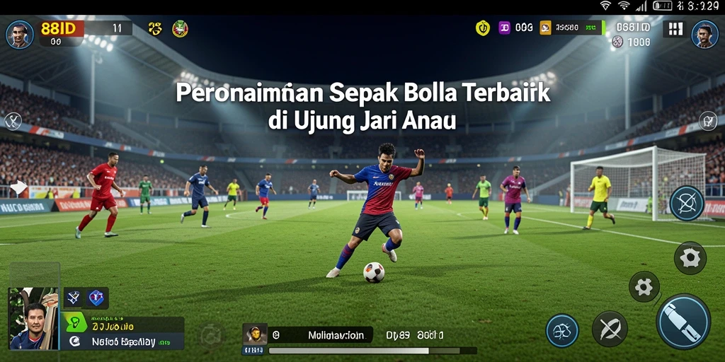 Tampilan gameplay mendebarkan dalam 88ID dengan pertandingan sepak bola yang seru.