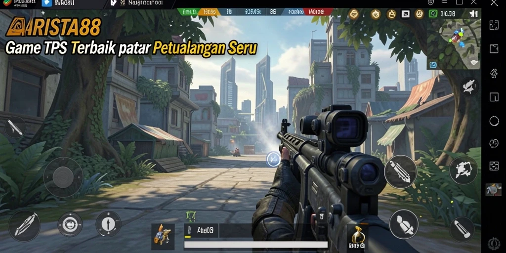 Screenshot utama ARISTA88 menampilkan aksi seru dalam gameplay TPS.
