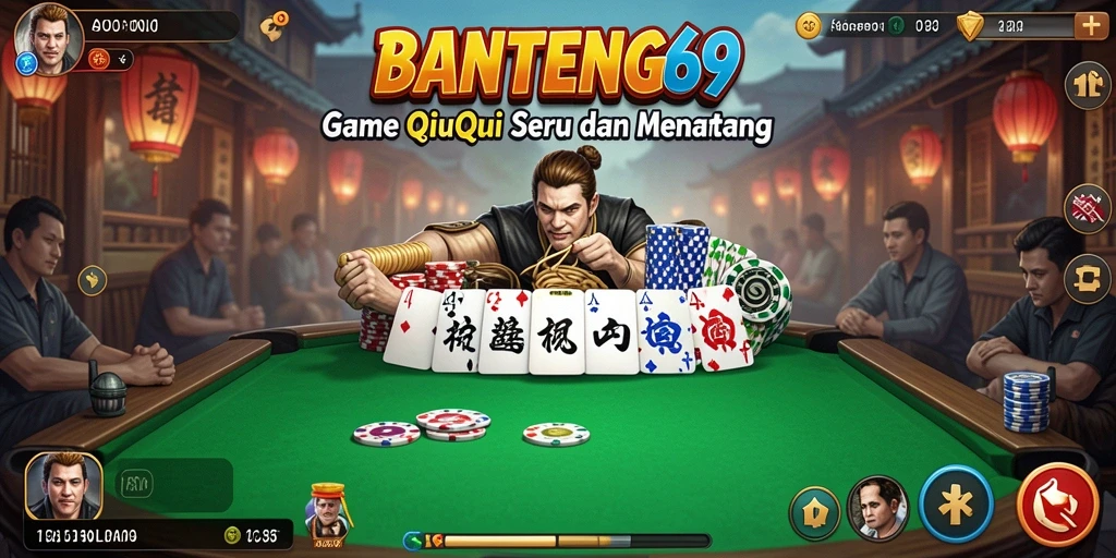 Tampilan gameplay seru dalam BANTENG69 yang melibatkan strategi QiuQiu.