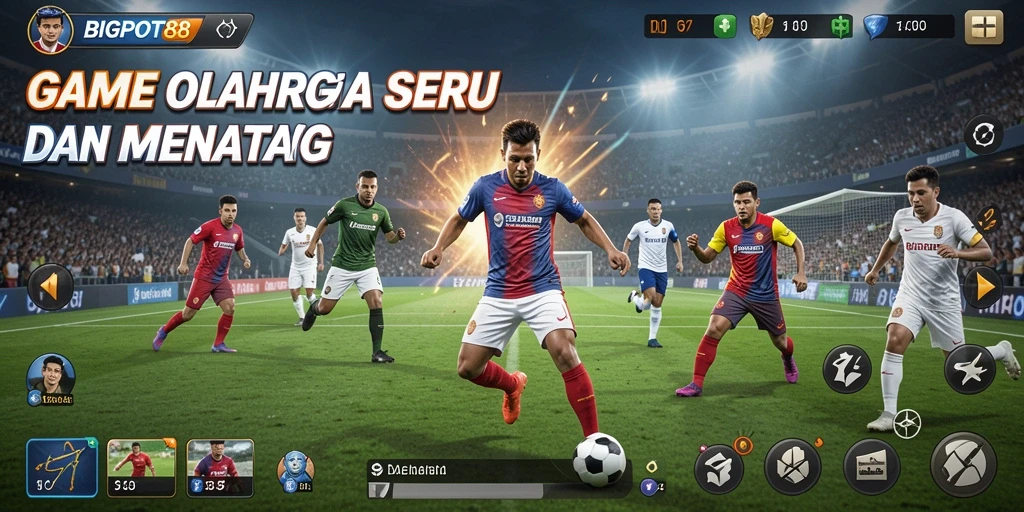 Tampilan layar utama BIGPOT88 menampilkan pertandingan olahraga yang menegangkan.
