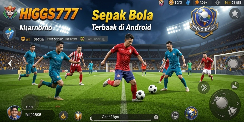 Gameplay HIGGS777 yang intens dan penuh aksi sepak bola.