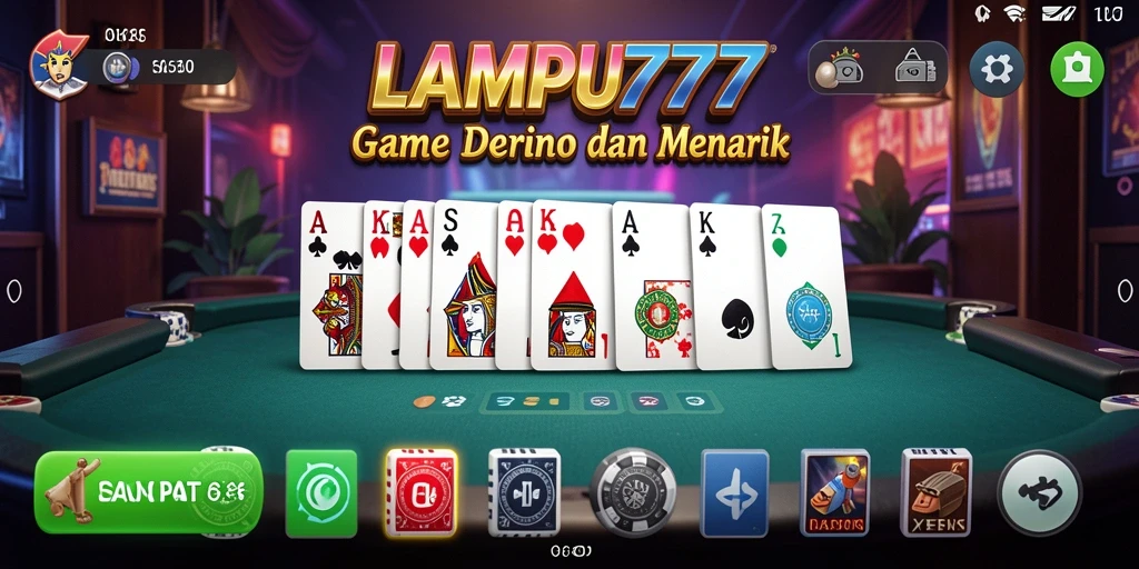 Screenshot gameplay LAMPU777 menampilkan suasana seru permainan Domino.
