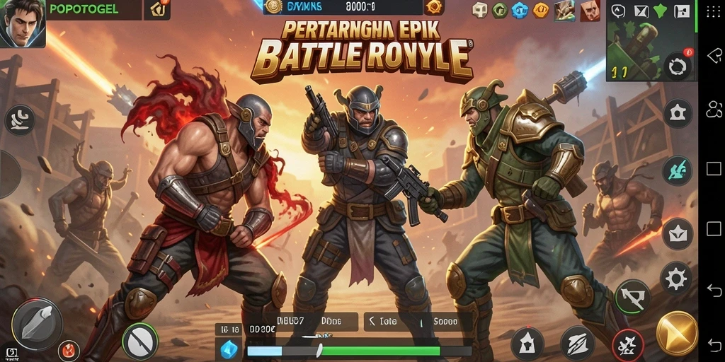 Tampilan gameplay seru di arena Battle Royale POPOTOGEL.