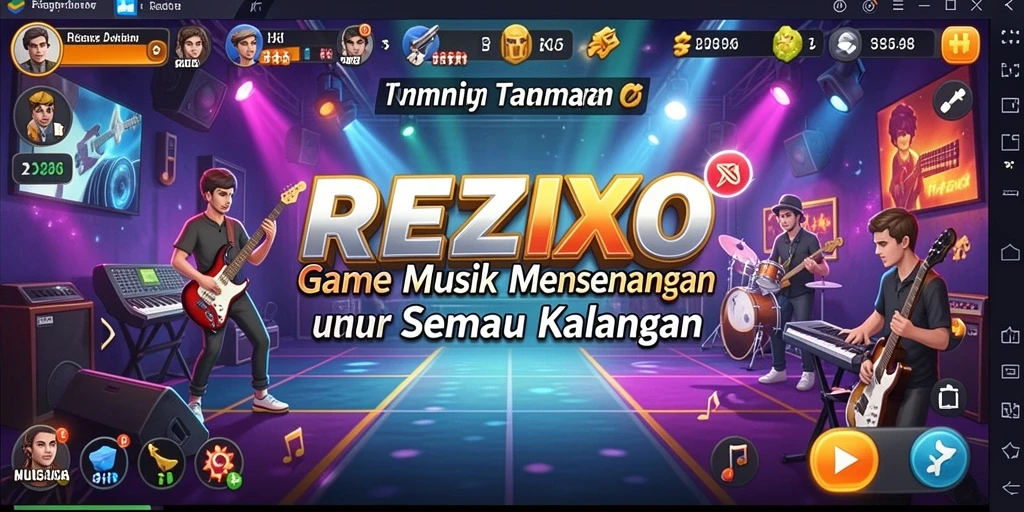 Tangkapan layar gameplay <strong>REZIXO</strong> menampilkan keseruan menciptakan musik.