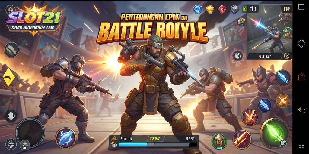 Gameplay SLOT21 yang mendebarkan dalam pertarungan Battle Royale.