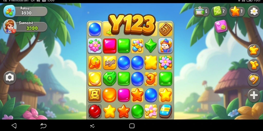 Tampilan gameplay YY123 yang menampilkan aksi mencocokkan elemen.